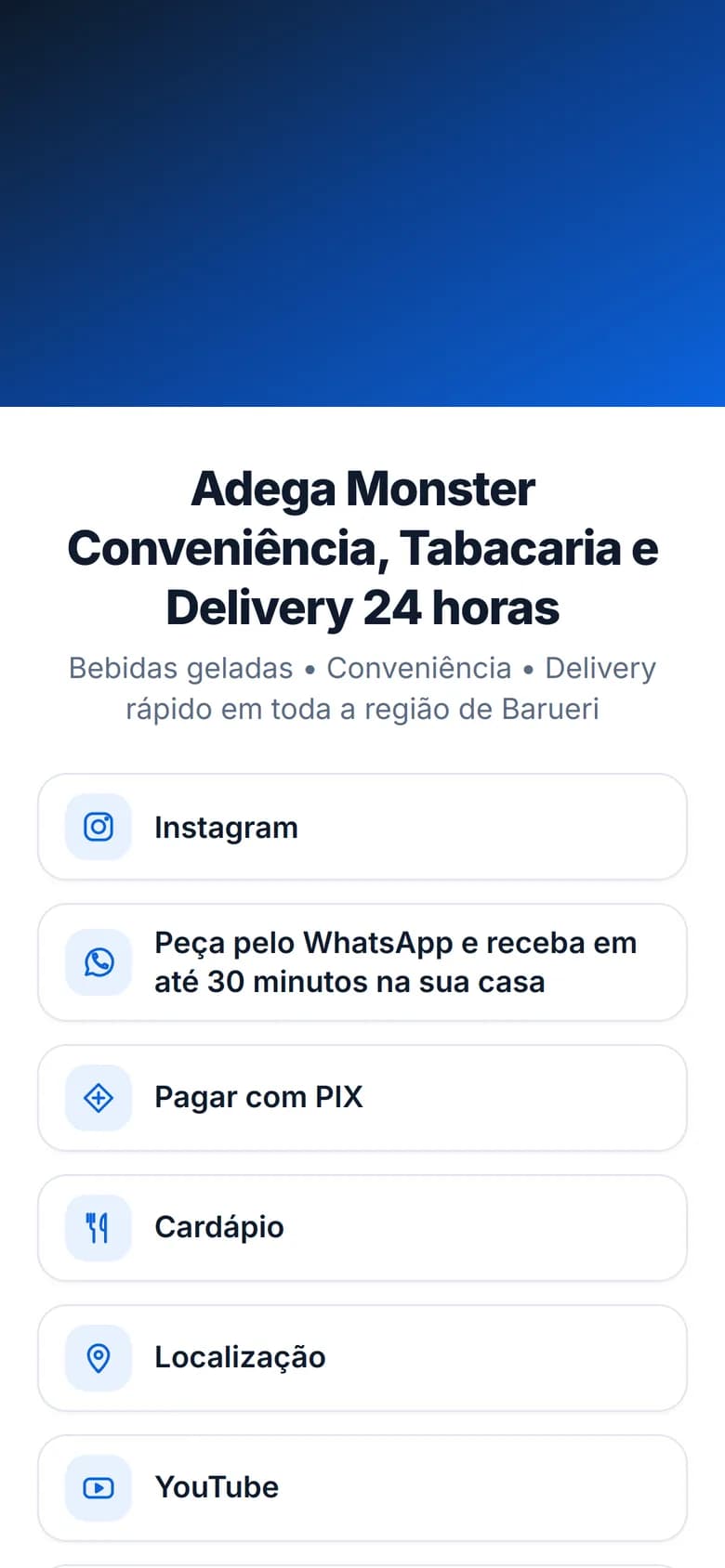 Página pública de um DirectLink no celular
